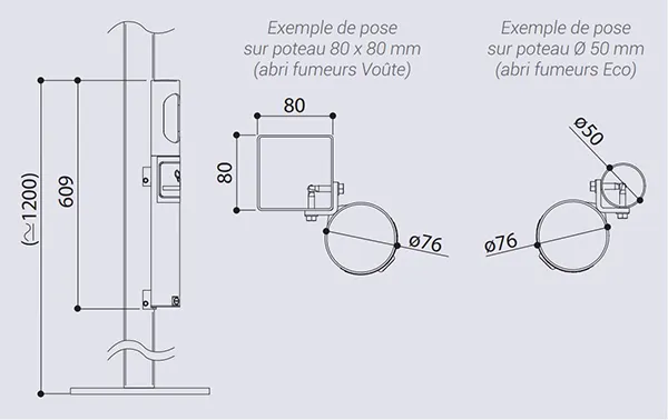 Vue éclatée cendrier de ville 