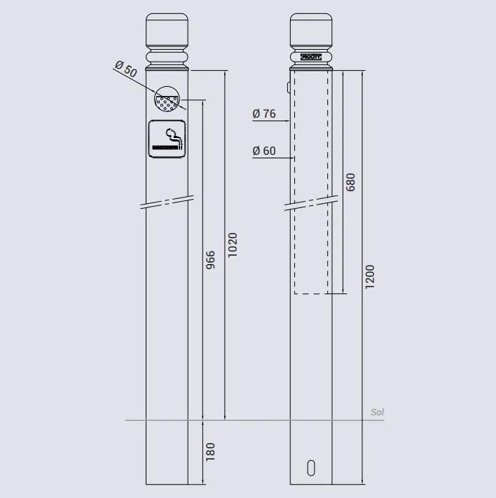 Shéma scellement potelet 