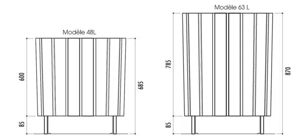 Vue d'ensemble poubelle double flux deux modeles Treves