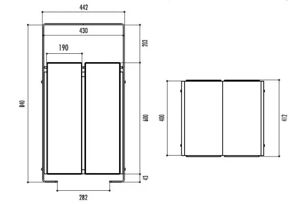 Vue d'ensemble corbeille en pin Taulo