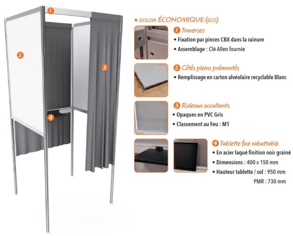 vue ensemble de l'isoloir de vote version éco