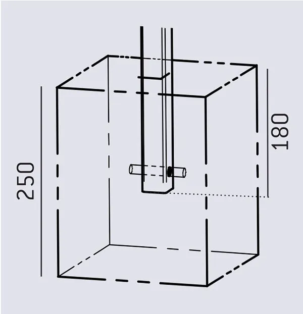 Vue éclatée plan de scellement pour potelet