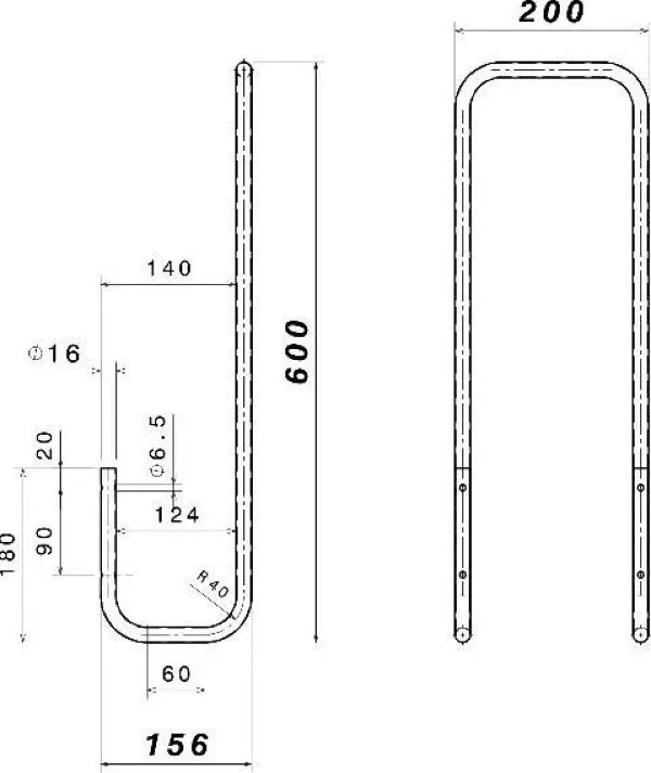 Dimensions du porte-serviette de bain mural Schéma porte-serviette de bain mural
