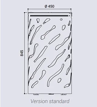 Vue éclatée poubelle de ville métallique Venise