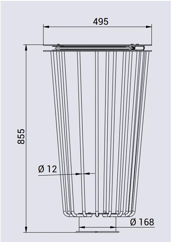 Vue éclatée poubelle vigipirate Lofoten