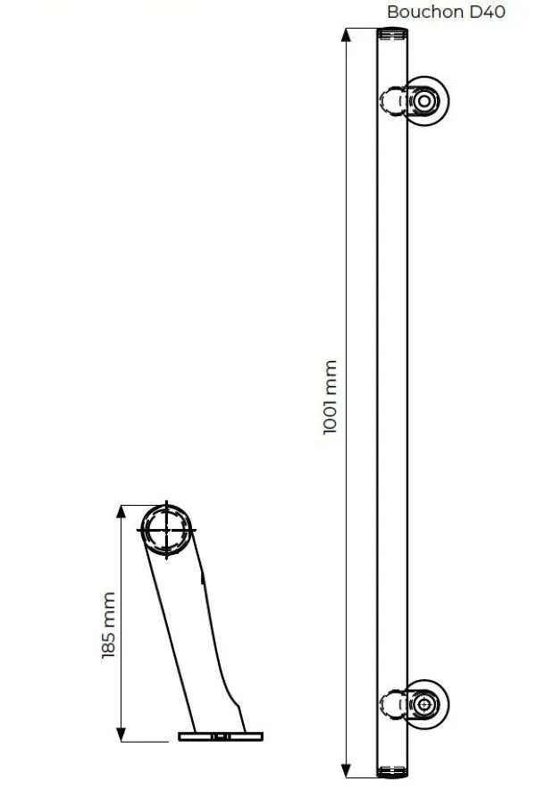 vue ensemble rail de protection pour porte automatiques