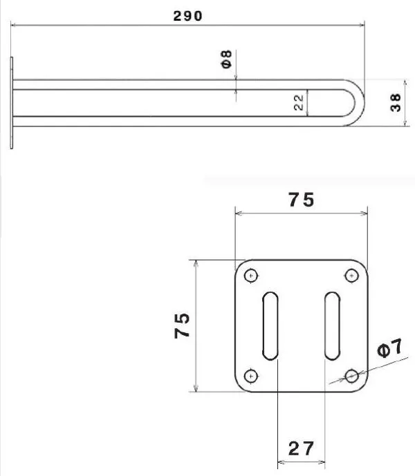 Schéma range skateboard mural avec antivol