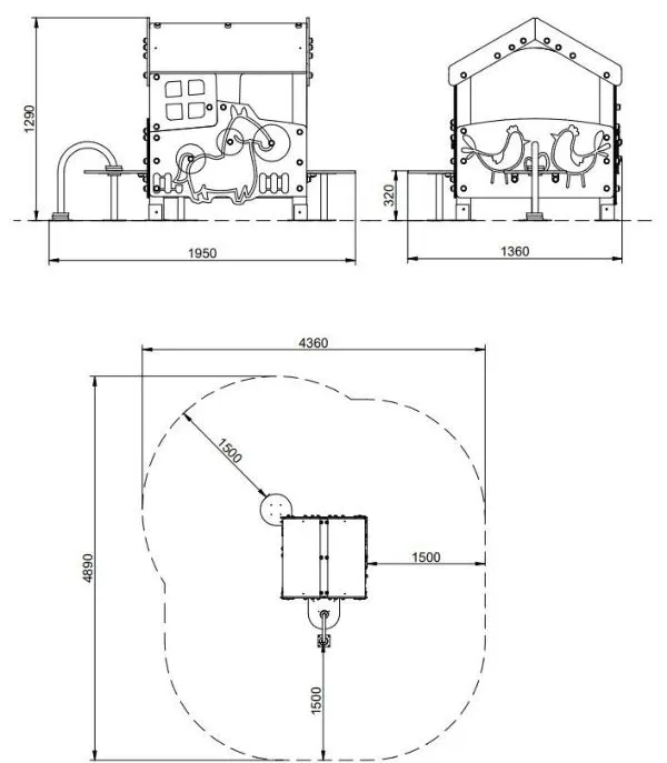 Dimensions de la strcture jeux benito vila vue ensemble structure jeux benito vila