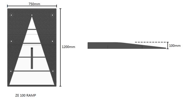 vue integrale du plateau ralentisseur zebra