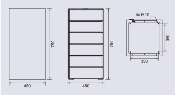 vue eclatee corbeille double flux tri selectif KUB Procity